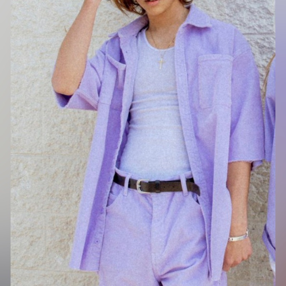 Drew House lavender Corduroy Loose Workwear shirt